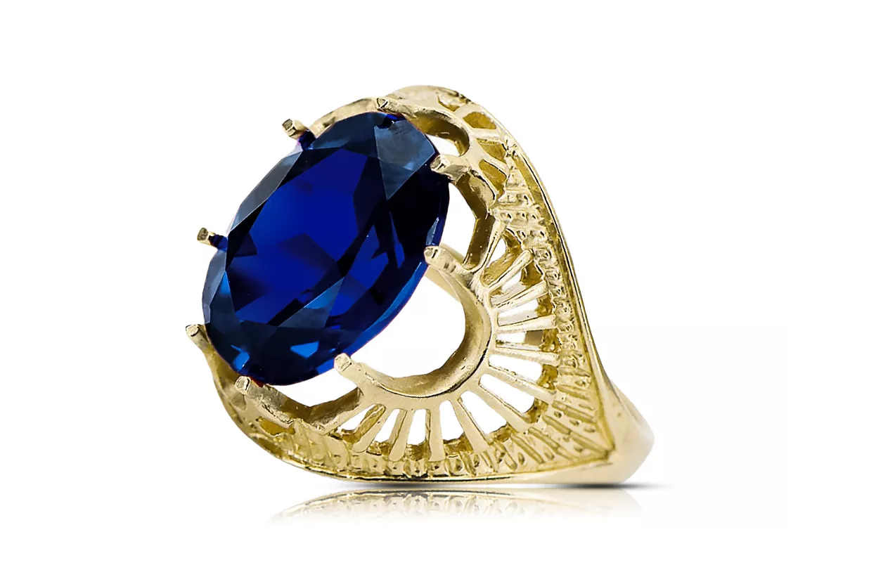 14k žlté zlato Safír  Vintage vrc003y